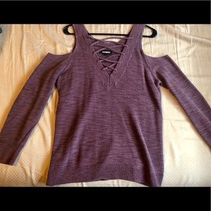Cold shoulder sweater